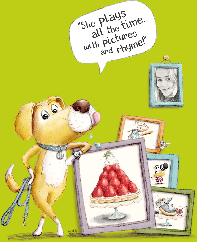Illustration – She plays all the time, with pictures and rhyme...